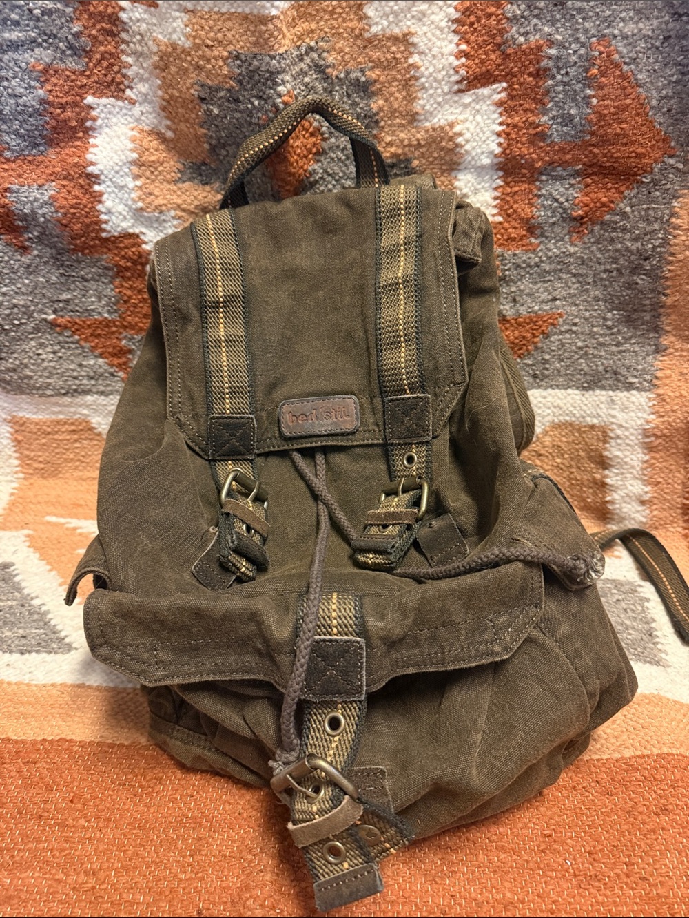Bed Stu Canvas Drawstring Backpack in Brown